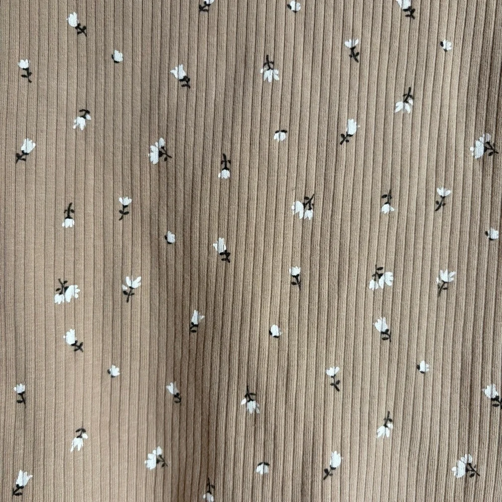 Zara Girls 11-12y floral ribbed long sleeve shirt